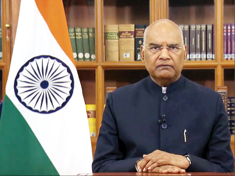 President Ram Nath Kovind at a farewell address to the Nation.