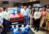 Officials of Jamkash Vehicleades during launch of SUV-Brezza