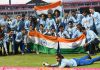 Members of the Indian Women's Cricket team celebrating after achieving Silver medal on Monday. (UNI)