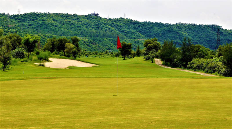 A picturesque view of the International standard 18-hole Jammu Tawi Golf Course.