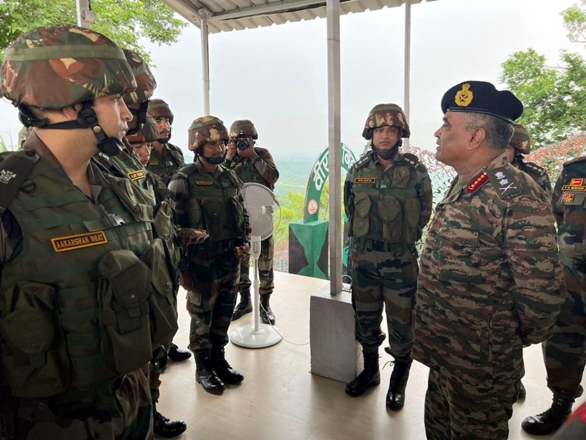 Army chief Gen Manoj Pande during a visit to Jammu on Friday.