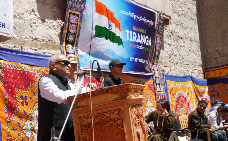 Lt Governor Ladakh R K Mathur addressing public at Leh.