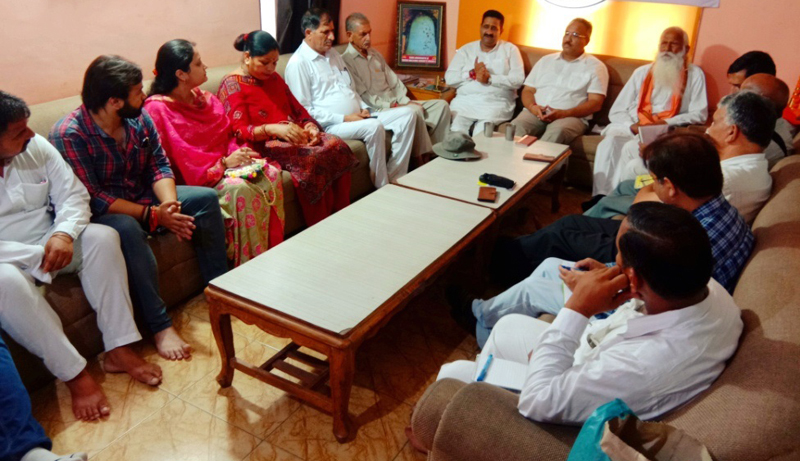 VHP, BD and Durga Vihani leaders during a meeting at Jammu on Sunday.
