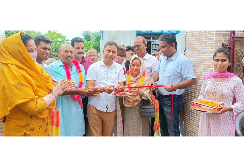 Dr Bharat Bhushan CEO, IWMP inaugurating Vocational Centre for women at Village Sounthal near Kathua on Sunday.