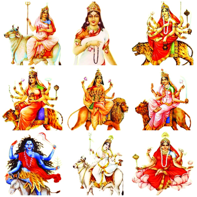 Buy AV Creations Multi Coloured Navratri Special, Mata Rani Vastra, Devi  Mata Poshak, Durga Mata Dress, Radha Rani Poshak for Standing Idol, made of  Silk Cloth. (Combo of 3 Dress and 2