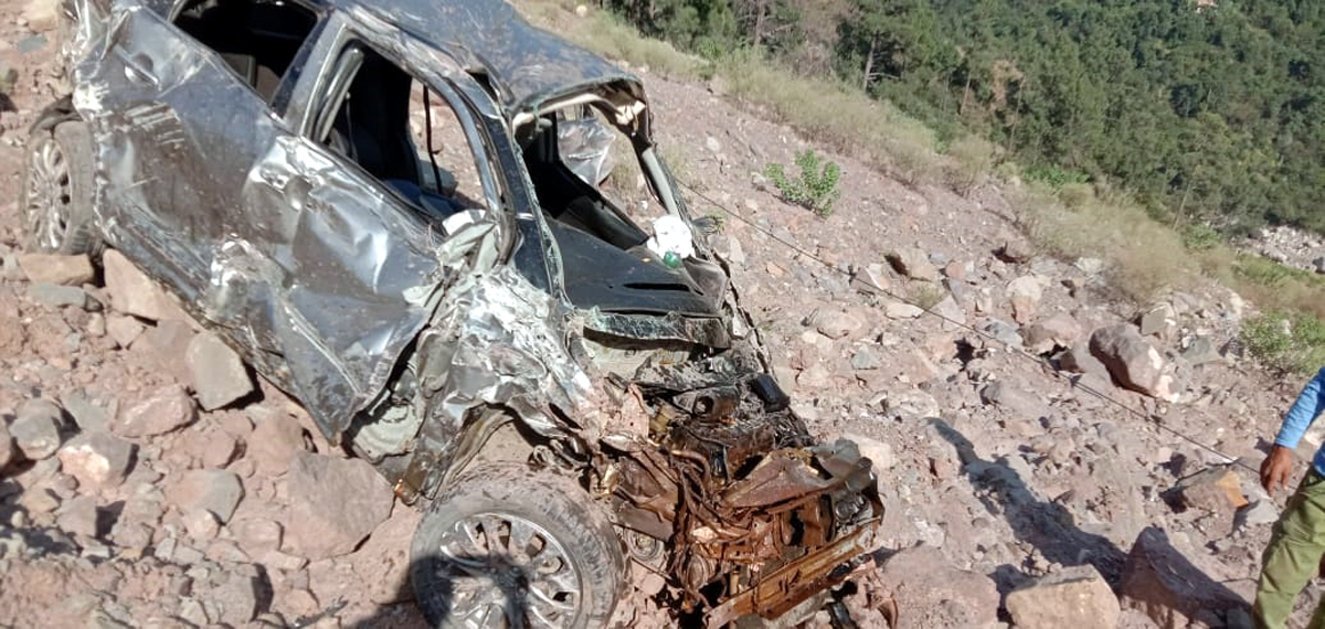 Ill-fated vehicle after accident. - Excelsior/Pervaiz