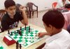 Players envincing keen interest during the chess game at Jammu on Monday.