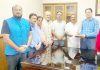 BJP KDD delegation submitting a memorandum to Chief Electoral Officer (CEO) J&K at Jammu on Thursday.