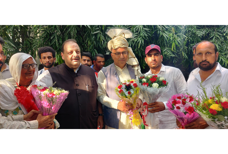 Senior BJP leader Devender Singh Rana meeting GA Khatana.