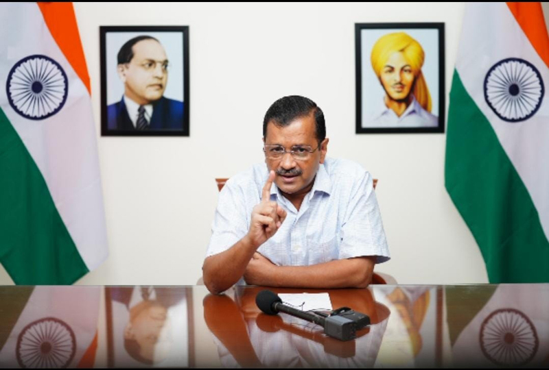 National convener of AAP and Delhi CM Arvind Kejriwal addressing an online press conference on Tuesday.