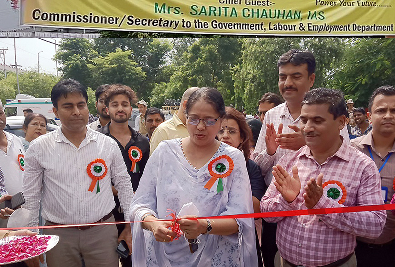 Comm Secy Labour and Employment Sarita Chauhan inaugurating Job Fair in Jammu.