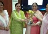Resource person being welcomed by presenting a bouquet at SPMR College Jammu on Thursday.