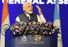 Prime Minister Narendra Modi addressing at the 90th Interpol General Assembly, in New Delhi on Tuesday. (UNI )