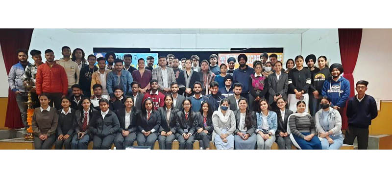 Students of Dogra Degree College with Resource Person and others who attended two-day workshop on Financial Education.