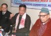 Penpa Tsering, PM of Tibet addressing a press conference at Jammu on Saturday. — Excelsior/Rakesh