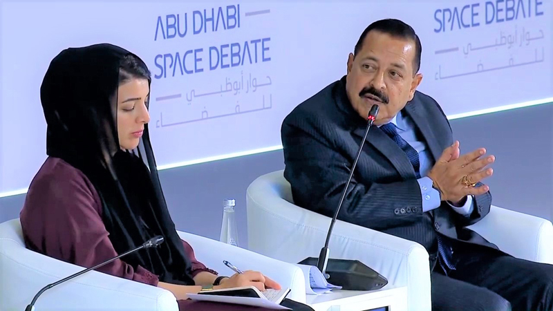 Union Minister Dr Jitendra speaking at the Ministerial Plenary on the ‘Role of Foreign Policy in Enabling Space Diplomacy and International Cooperation’, at Abu Dhabi, UAE.
