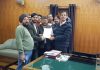 JKCCPEU delegation submitting memorandum to Com/Secy PDD, Rajesh Parshad in Jammu on Tuesday.