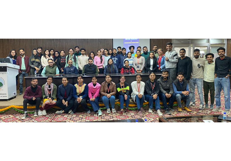 Students with faculty members & resource person during workshop at CUJ on Thursday.