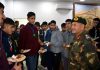 GOC-in-C, Northern Command Lt Gen Upendra Dwivedi interacting with students of Gen BC Joshi Army Public School at Udhampur.