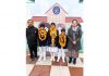 Winners posing with staff members at BSF School Jammu on Saturday.