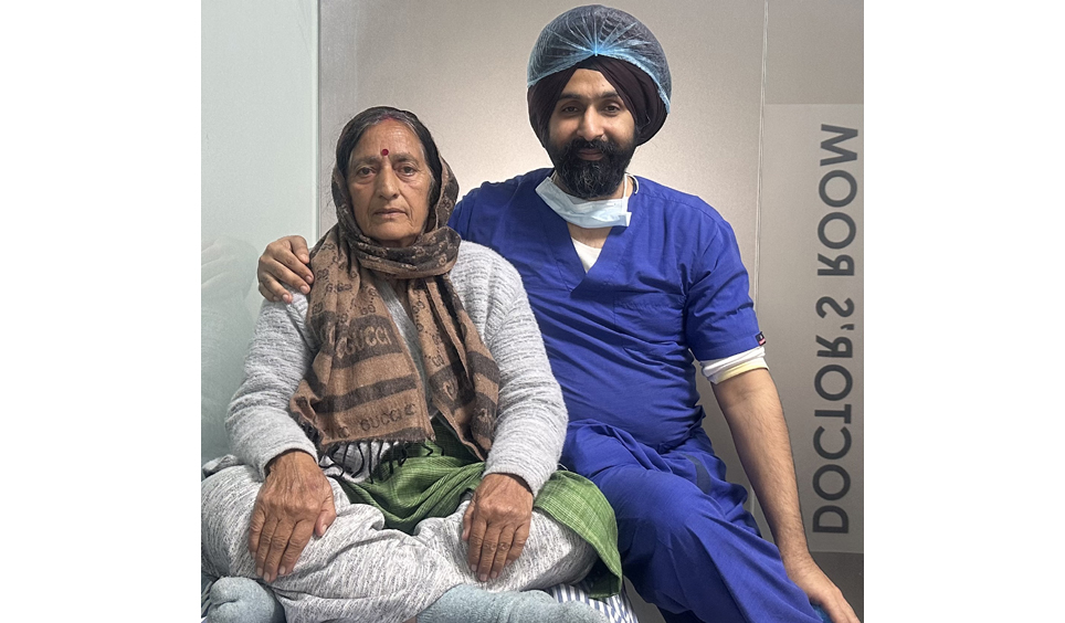 Dr Ranjit Singh with his patient.