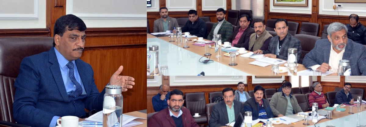 CS Dr Arun Kumar Mehta chairing a meeting at Jammu on Wednesday.