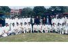 Winning team posing with dignitaries at JKCA Ground in GGM Science College Jammu on Thursday.