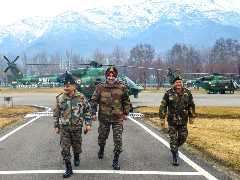 CDS Gen Anil Chouhan during his visit to Kashmir on Thursday.