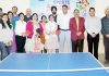 Principal IGGDC Jammu Dr Rakesh Gupta, faculty members and students posing together after inauguration of ‘Sports Keeda’. -Excelsior/Rakesh