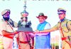 Union Home Minister Amit Shah honours CRPF officers during the 84th Raising Day Parade of Central Reserve Police Force (CRPF), in Jagdalpur.