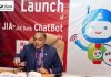 J&K Bank CEO Baldev Prakesh during launching of AI-enabled Chatbot at Srinagar on Thursday.
