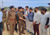 DIG Shakti Pathak interacting with players along with other officers at Samba on Friday.