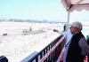 LG Manoj Sinha inspecting Tawi River Front project in Jammu on Saturday.