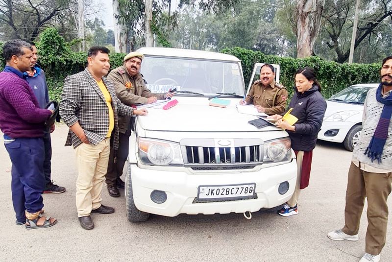 RTO Office team inspecting vehicles on Tuesday.