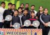 Selected players posing for a group photograph at Jammu on Thursday.