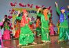 Students performing during Annual Day function at Jammu on Wednesday.