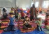 Children during a workshop of Utkarsha Yoga organized by Art of Living and Gandhian Centre for Peace and Conflict Studies in Jammu.