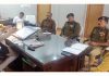 Mayor JMC, Rajinder Sharma chairing a meeting of officers at Jammu on Monday.