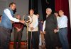 SMVDU VC and others lighting ceremonial lamp at inaugural of theatre festival on Monday.