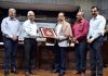 JU Vice-Chancellor presenting memento to Dr Harsh K Gupta during a lecture on Monday.