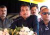 Union minister Nitin Gadkari during 'bhoomi pujan' ceremony in Panvel.