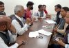 BJP leaders listening public grievances at Jammu on Wednesday.