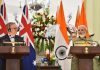 Prime Minister Narendra Modi and Prime Minister of Australia Anthony Albanese during their joint press statement after a meeting at the Hyderabad House in New Delhi on Friday. (UNI)