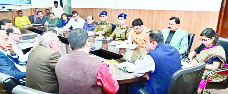Div Com Ramesh Kumar chairing a meeting to review action plan to revive old Vaishno Devi yatra route.