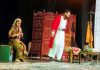 Artists performing in a play during the concluding day of the National Theatre Festival at Jammu on Saturday.