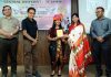 Winner of a competition receiving award during conclusion of ‘Udaan 2023’ at CUJ in Jammu.