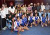 Winners posing with dignitaries at GDC Kathua on Saturday.