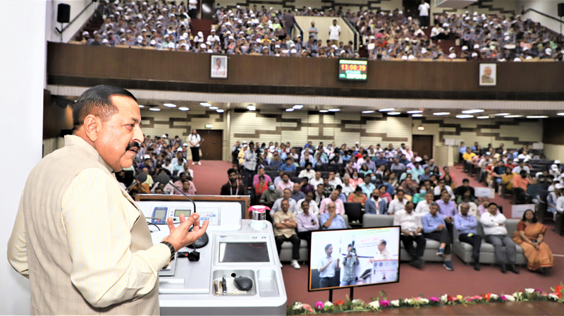 Union Minister Dr Jitendra Singh speaking after launching  ”YUVA” portal and “One Week One Lab” programme, at National Physical Laboratory (NPL), Pusa Road, New Delhi on Monday.