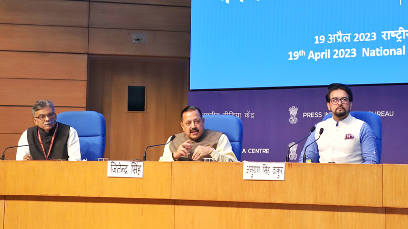 Union Minister Dr Jitendra Singh briefs the media on the decisions made at the Union Cabinet meeting, at a press conference at the National Media Center in New Delhi on Wednesday.