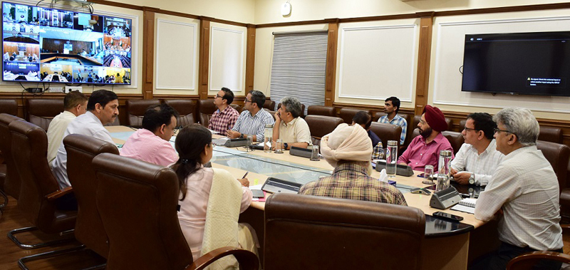 Additional Chief Secretary, Agriculture Production Department chairing a meeting on Monday.